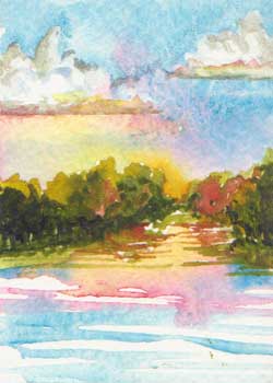 "River" by Helen Klebesadel, Madison WI - Watercolor - SOLD
